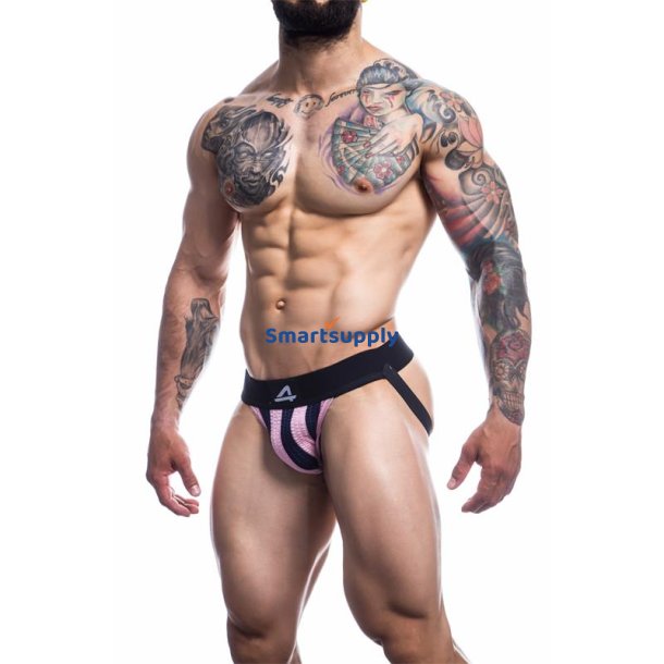 Stripe-Pink Jockstrap Pink and Black - S