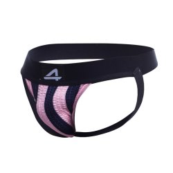 Stripe-Pink Jockstrap Pink and Black - S