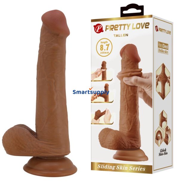 Tallen Dildo wirh Retractil-Sliding Skin Tan 22 cm