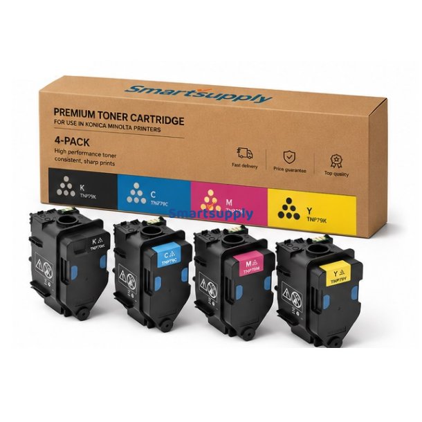 Konica Minolta Toner 4 stk TNP79Y KCMY - kompatibel rabatpakke