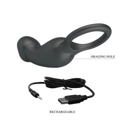 Trae Vibrating Cock Ring USB  Black