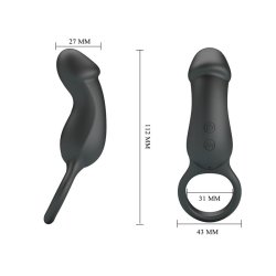 Trae Vibrating Cock Ring USB  Black