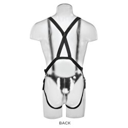 Two Cocks One Hole Hollow Strap-on Suspender 11 - Black