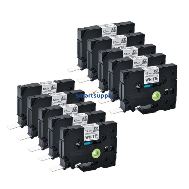10 x Brother TZe-231 sort p hvid tape 12mm x 8m kompatibel