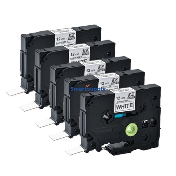 5 x Brother TZe-231 sort p� hvid tape 12mm x 8m kompatibel