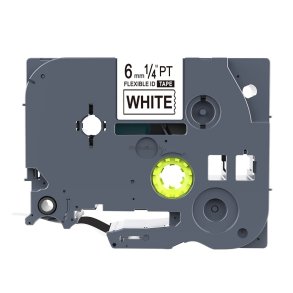 Brother TZe-FX211 sort p hvid fleksibel tape 6mm kompatibel