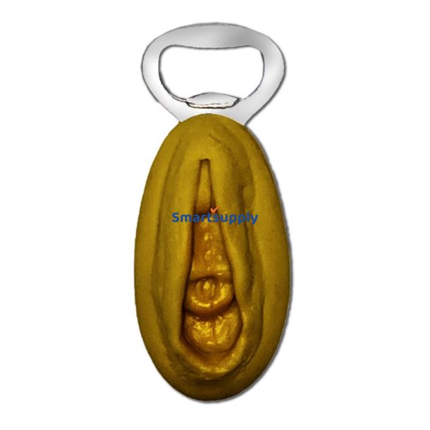 Vagina-shaped bottle opener Gold