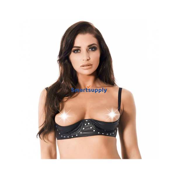 Adjustable Leather Open Bra