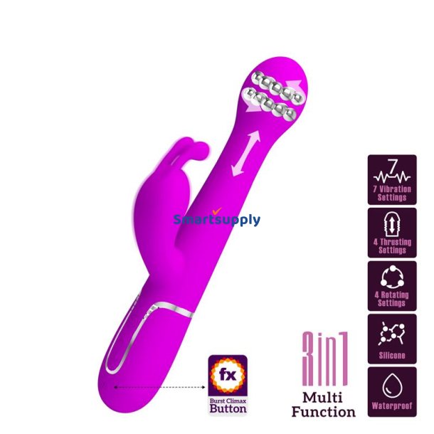 Vibe with Thrusting and Rotating Beads Dejon Pink