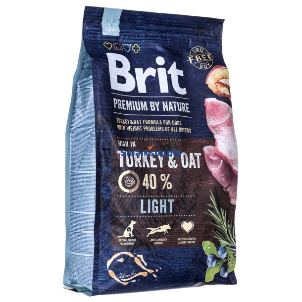 Brit Premium By Nature Light Turkey &amp; Oat - Trfoder Til Hunde - 3 Kg