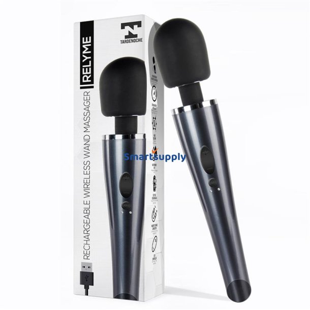 Wand Massager Relyme USB Silicone Black
