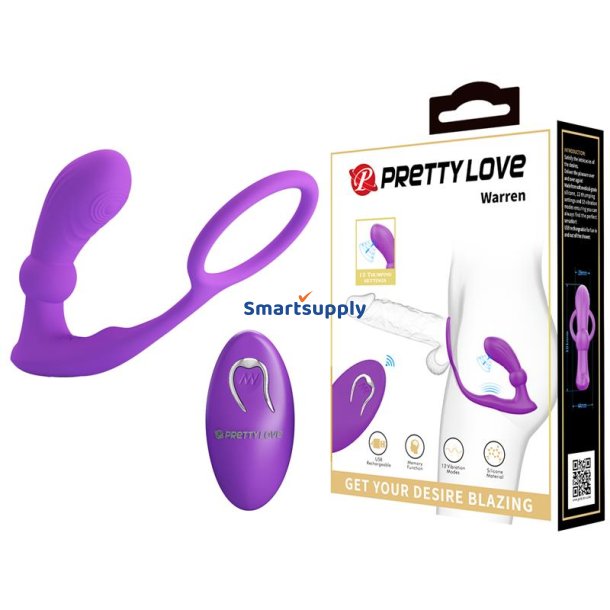 Warren Remote-Controlled Vibrating and Pulsating Anal Plug and Penis Ring