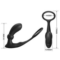 Warren Remote-Controlled Vibrating and Pulsating Anal Plug and Penis Ring