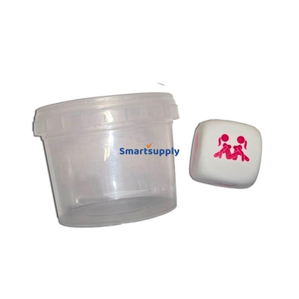 White Position Dice in a Plastic Jar for Girls