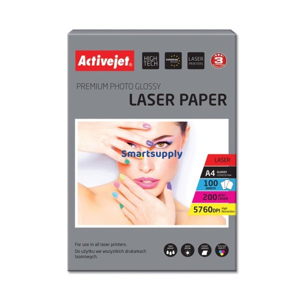 Activejet Ap4-200G100l Fotopapir Til Laserprintere, A4, 100 Stk