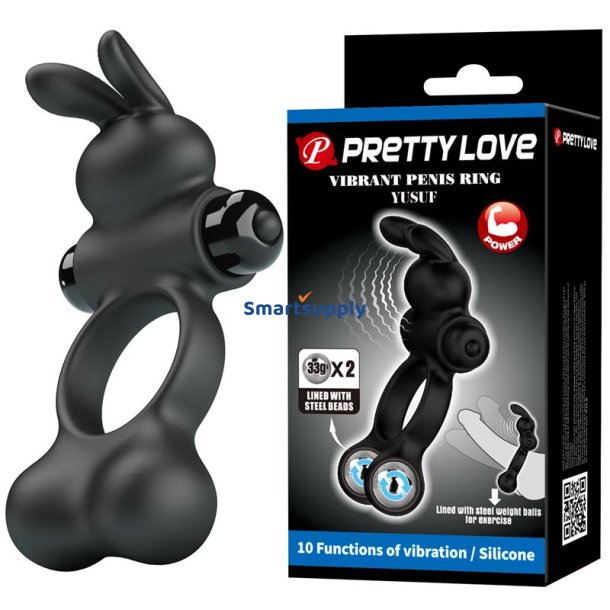 Yusuf Vibrating Penis Ring with Steel Beads 2x33gr