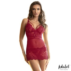 Zoe Open Back Babydoll and Thong Red - S/M